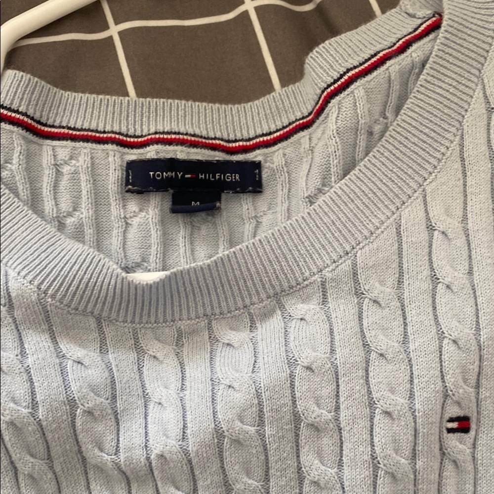 Tommy Hilfiger Sky Blue Cable Knit Sweater